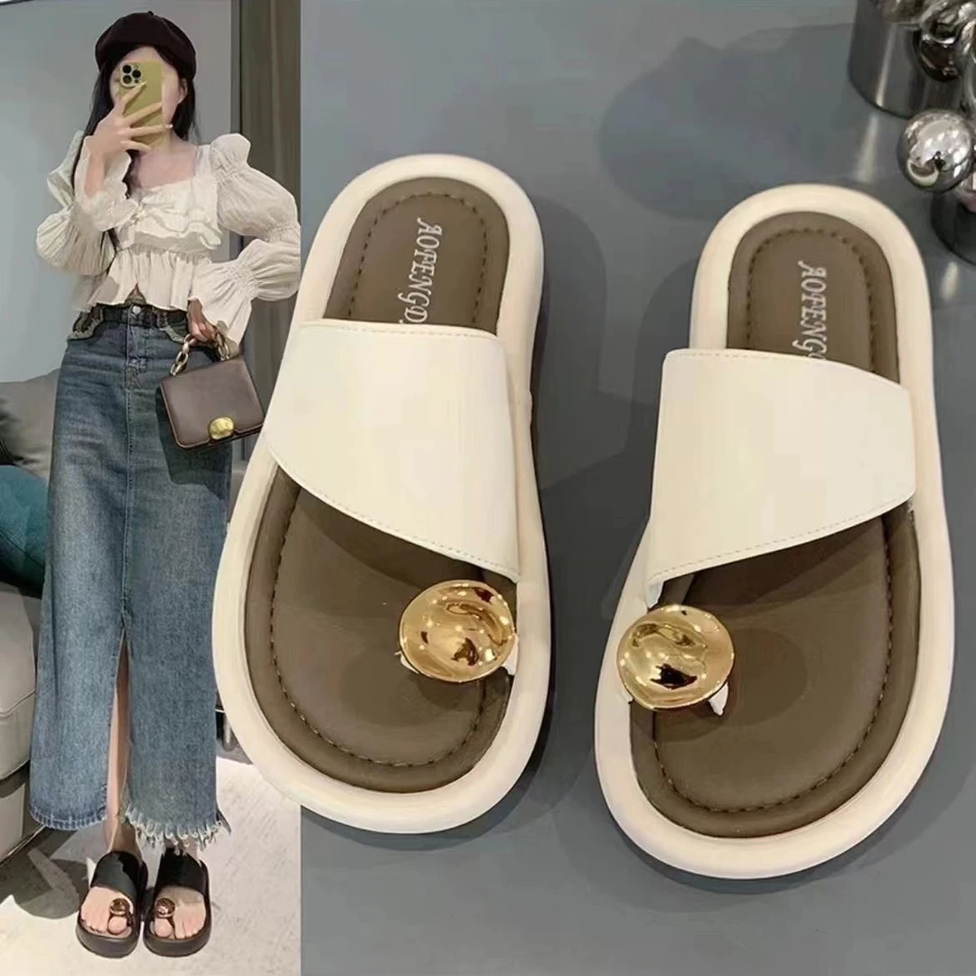 复古凉拖鞋女2024新款夏季外穿网红时尚海边沙滩凉鞋夹脚趾人字拖