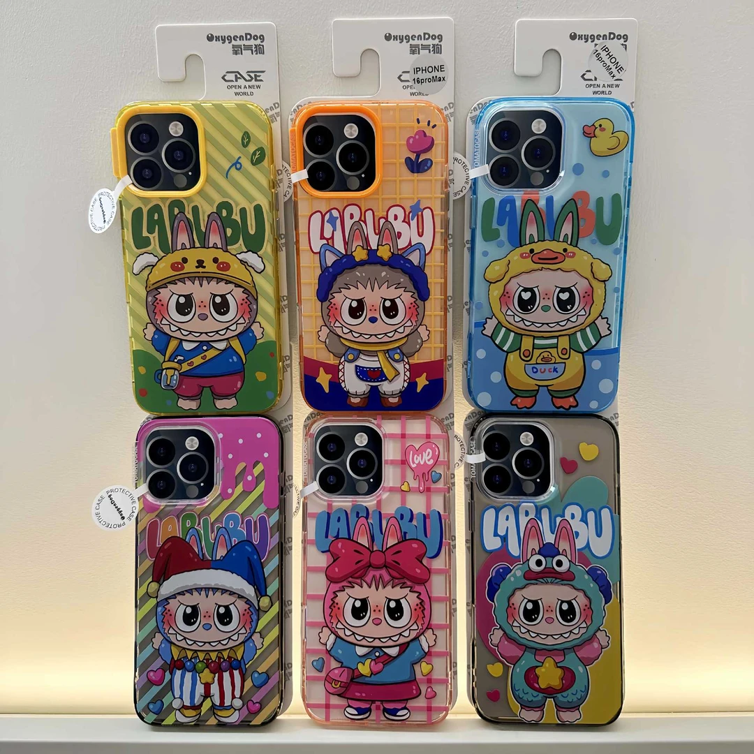 潮牌氧气狗新款变装拉布布适用苹果iPhone16promax手机壳15保护套