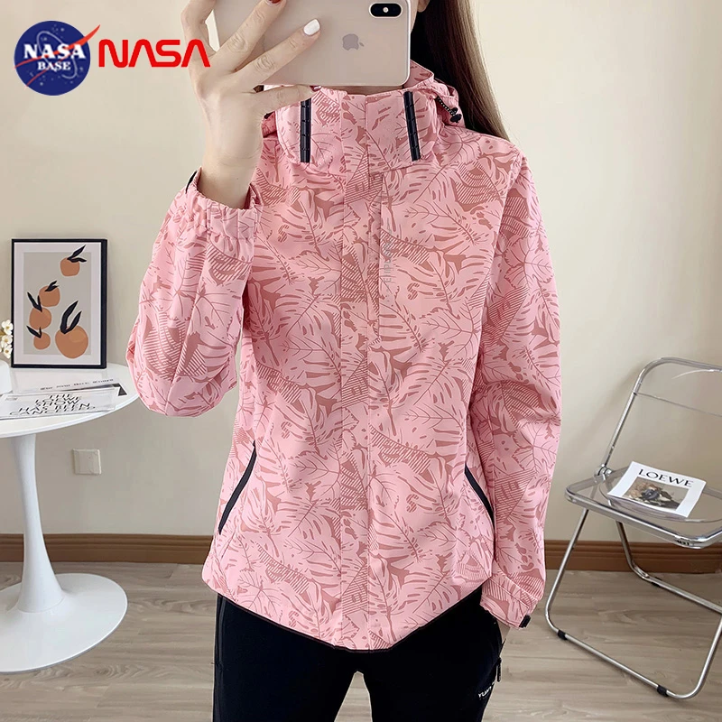 NASA冲锋衣外套女2025年新款春秋季户外单层防风防水登山服男风衣