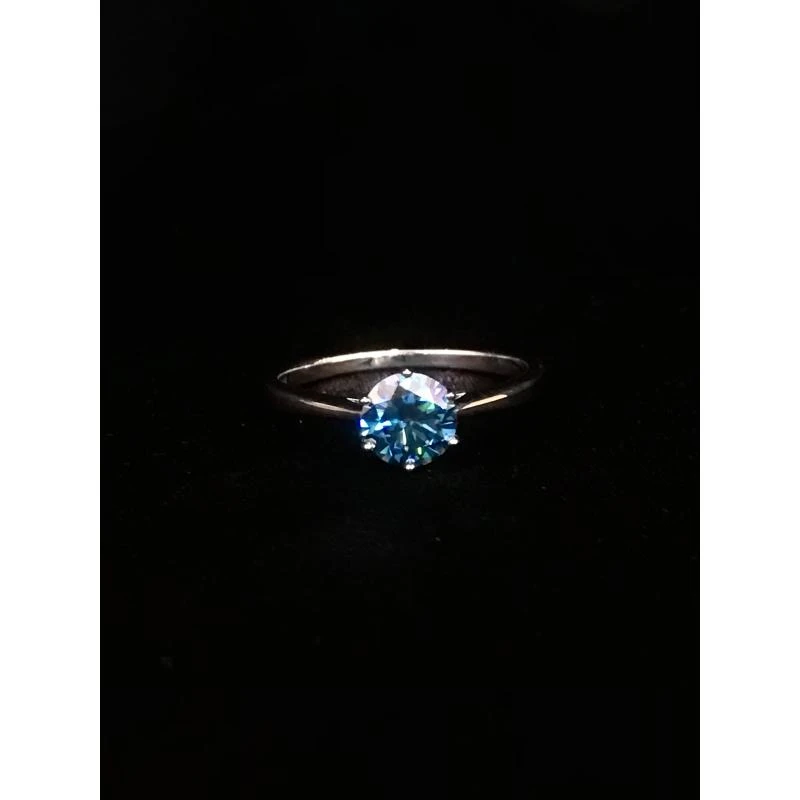 非金属戒指 财悦源戒指 南非蓝色六爪豪镶戒指2ct N49