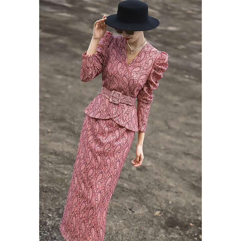 新款气质名媛高级感泡泡袖包臀连衣裙M3WL1252