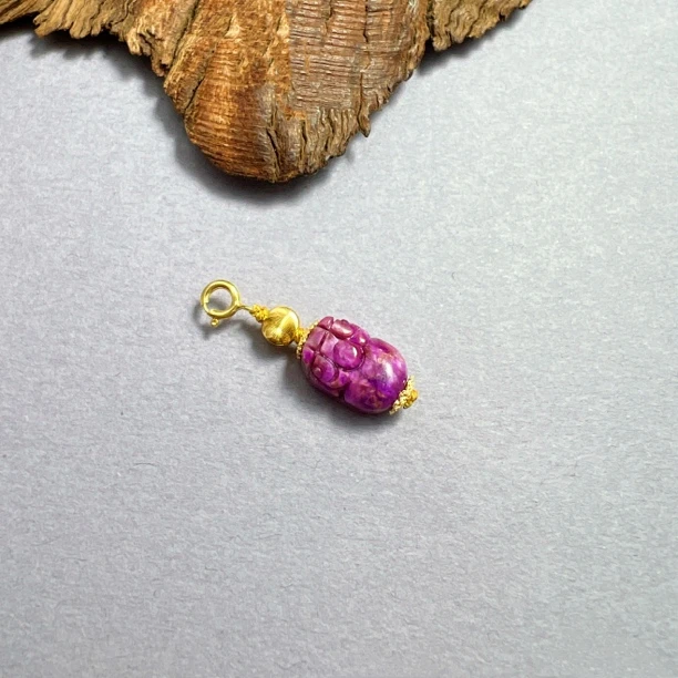 【圣芭黎】天然舒俱来吊坠18k桃红貔貅单珠7多样性发一DD1061