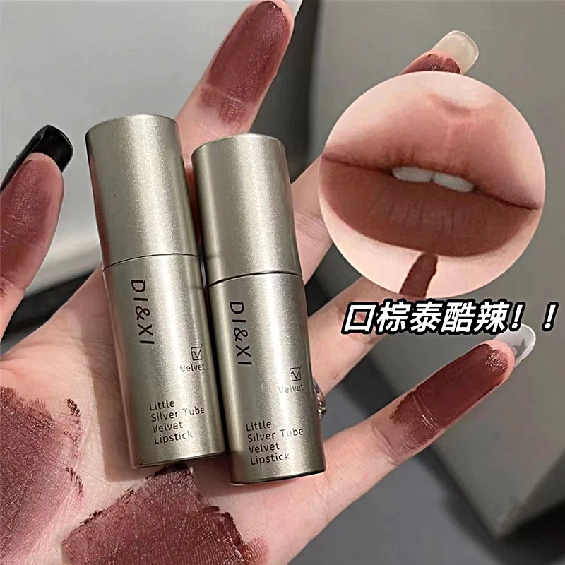【 拍1发3支】小银管唇釉丝绒哑光柔雾面显白不易沾杯口红唇泥学生