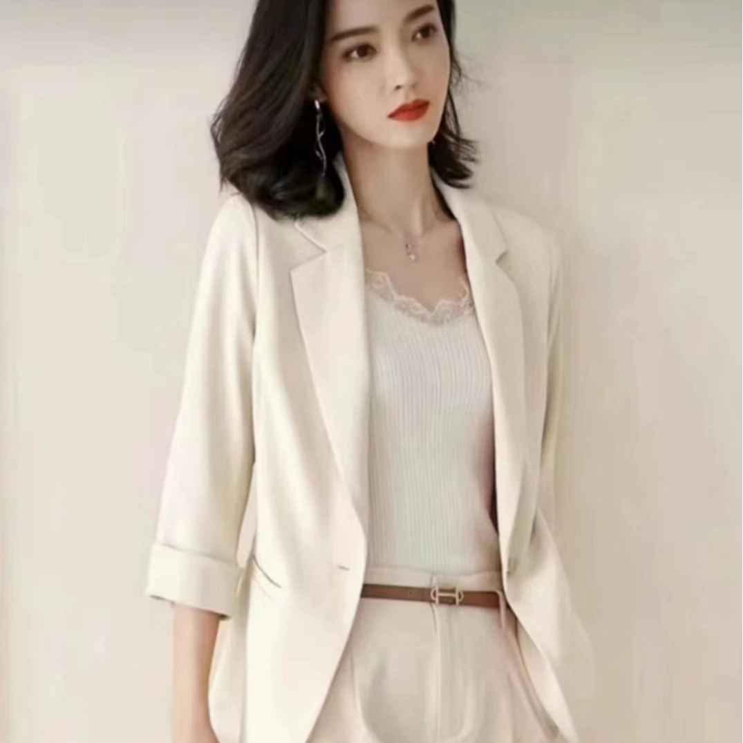 6699韩版小西装气质白色时尚休闲百搭西服夏季显瘦网红洋气春夏