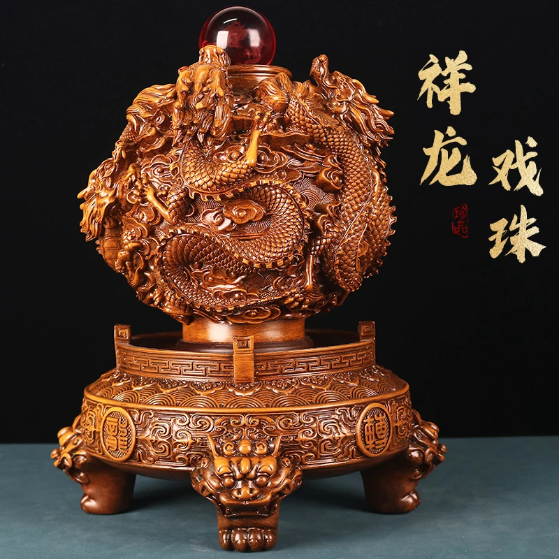 《大九龙乾坤鼎》公司客厅办公室茶桌高档桌面摆件（直径25高40cm）