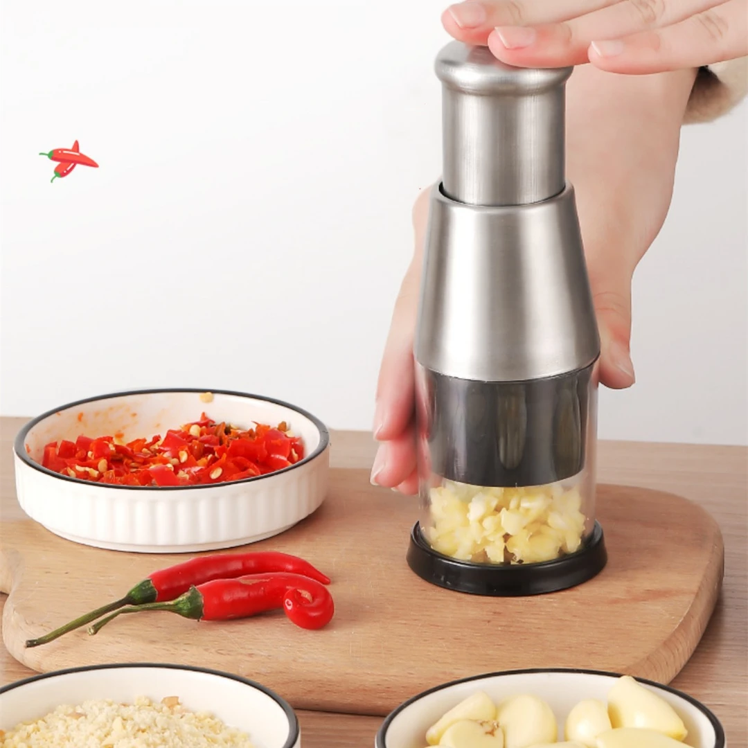 爆款不锈钢拍拍刀家用厨房手压式蒜泥捣蒜器压蒜神器按压式切菜器