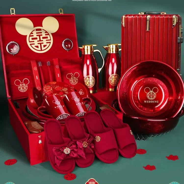 女方陪嫁套装结婚用品大全婚礼喜盆物品全套婚庆嫁妆陪嫁箱