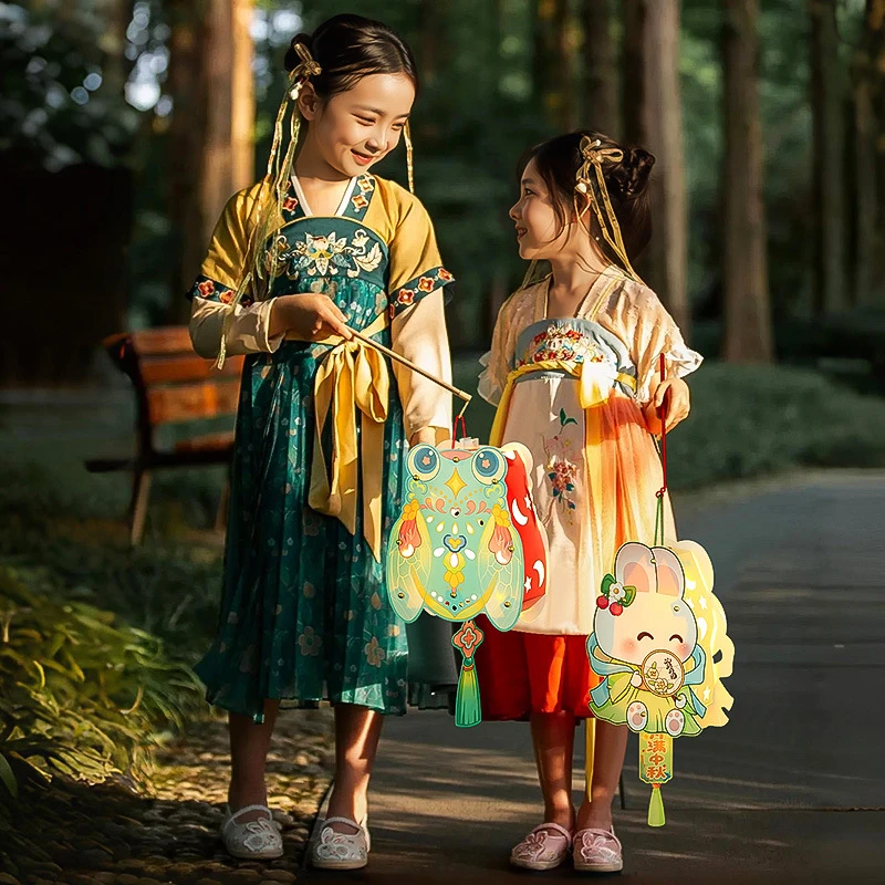 中秋灯笼古风锦鲤花灯幼儿园儿童手工diy材料包 手提兔子宫灯挂饰