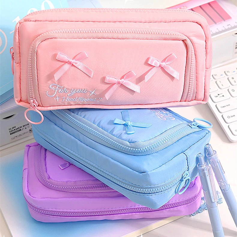 新款大容量学生笔袋高颜值简约防水耐脏文具收纳袋ins风小众笔袋