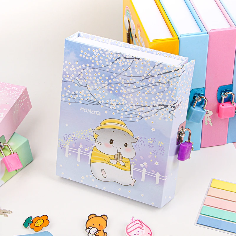 创意卡通日记本学生可爱密码笔记本带锁盒装笔记本儿童礼物手账本