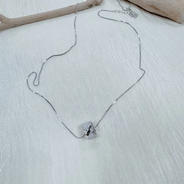 铜合金仿珍珠耳饰 轻奢时尚手工S925银镶锆玲珑圈