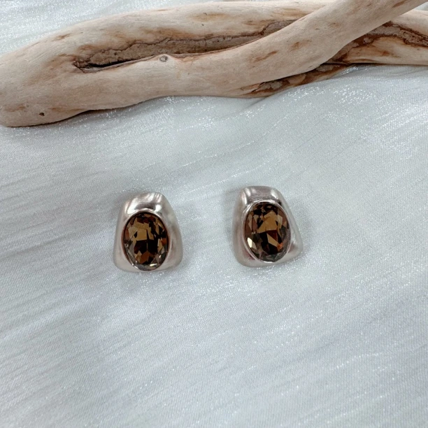 铜合金仿珍珠耳饰 时尚轻奢精致鋳铜欧美风+施华洛水晶+耳钉