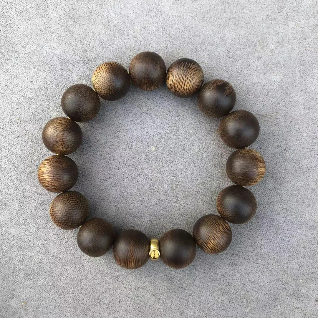 【中国香魁】甄选天然芽庄熟结白棋楠14mm沉水沉香手串xk5088086