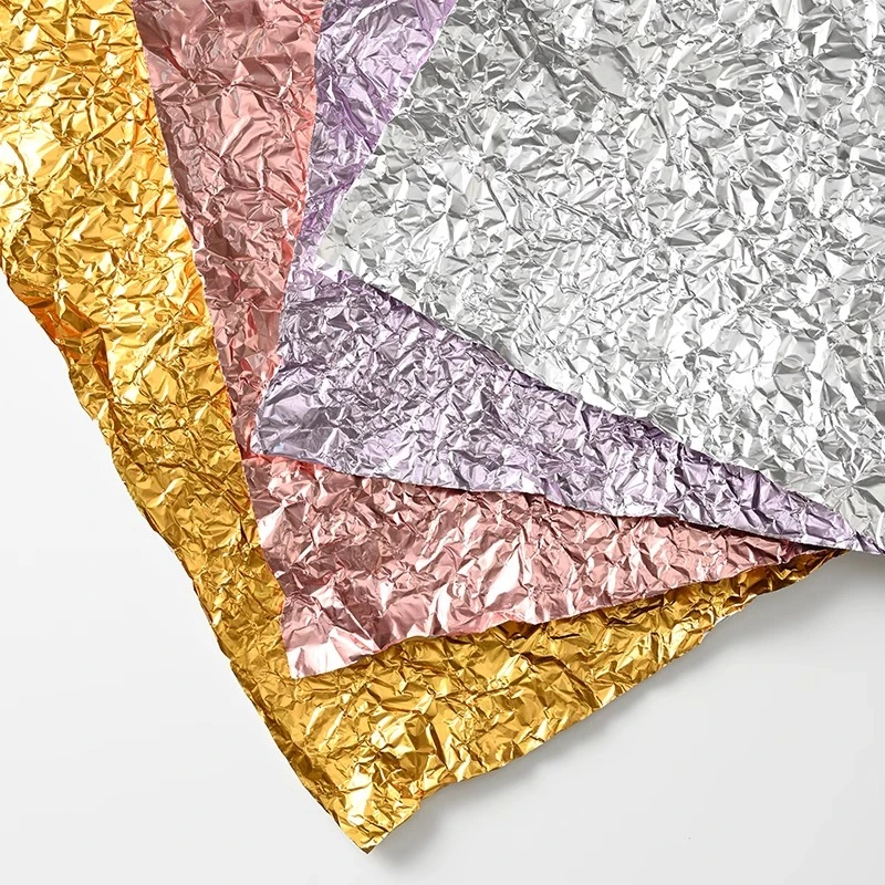 H H 塑形纸锡箔纸花束内衬打底纸银色彩色手揉纸花艺包花纸