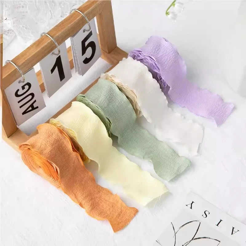 H H 褶皱丝带 法式浪漫鲜花花艺包装纱带花束蝴蝶结彩带 花店资材