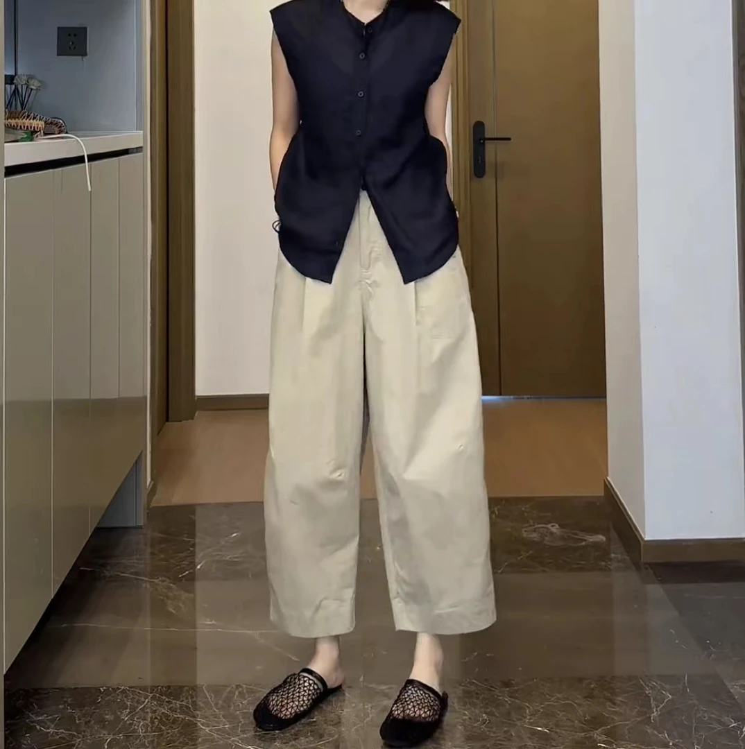 格洛森梨型身材宽松显瘦九分休闲裤秋季新款小个子减龄哈伦奶奶裤