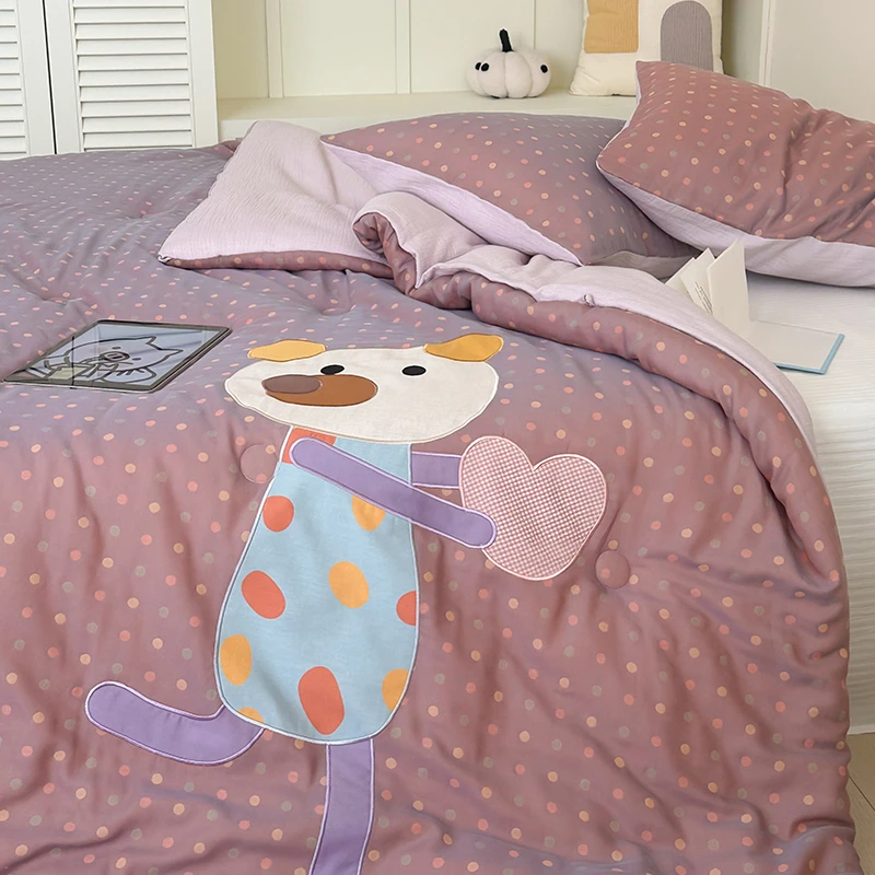 Baby house专版全棉60s色织双层纱春秋被纯棉A类纱布被子冬被芯