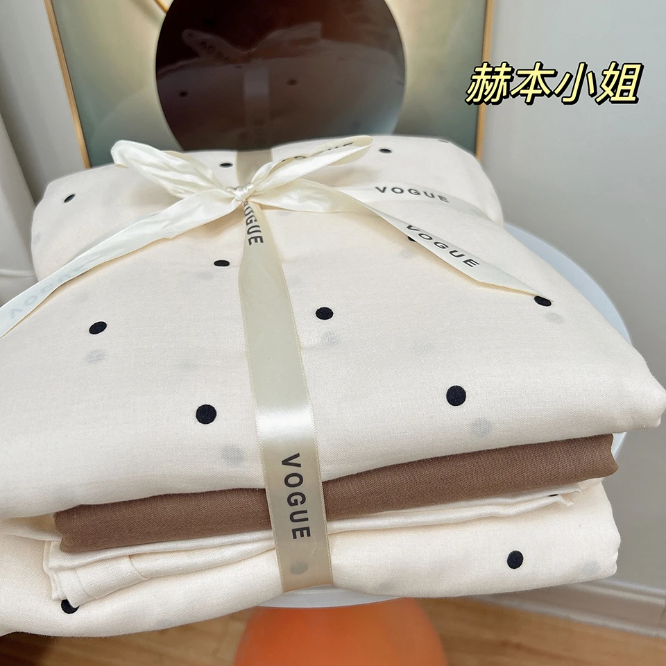 纯棉双层纱四件套A类纱布全棉床品套件印花小清新透气舒适简约