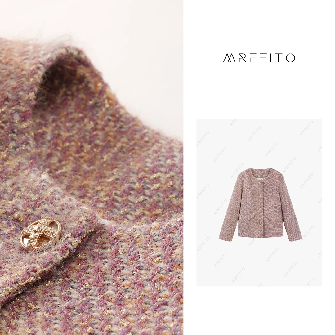 【彩虹半糖】彩纱重工花朵女士小香羽绒外套H270W01D29762