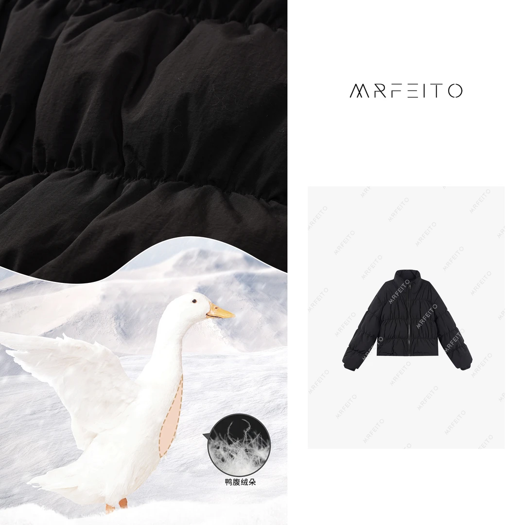 MRFEITO【自在简括】纯色保暖舒适休闲百搭羽绒服H1167YR01D30278