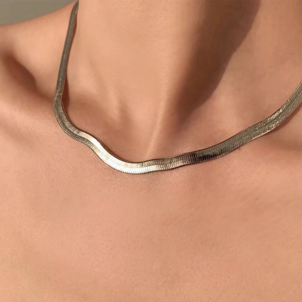 钛钢项链 狂飙徐江同款项链【5MM蛇之牢笼】锁骨链扁平蛇骨链不掉色