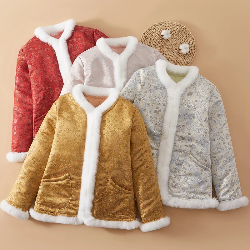 新中式款国风棉花棉袄拜年服女装毛领加厚棉衣棉服保暖外套潮上衣