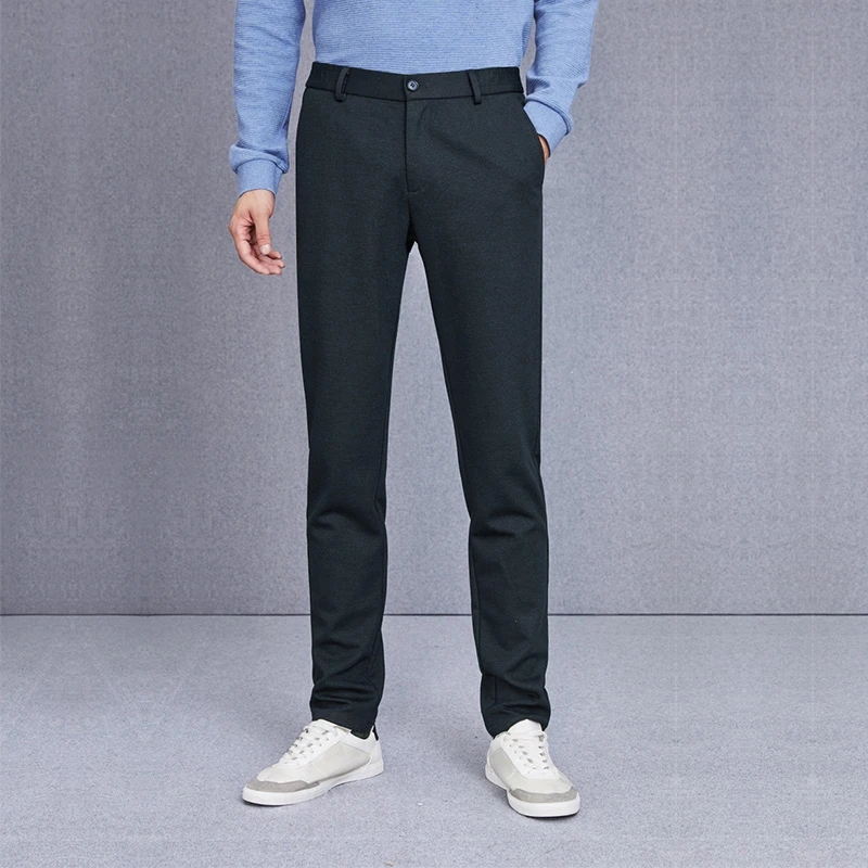 腰间带弹力秋冬加厚男士百搭舒适弹力商务休闲裤V9L24400