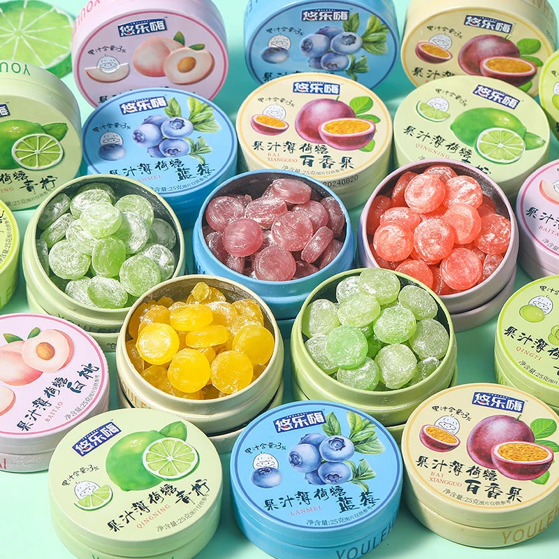 棵力果糖果果汁硬糖解馋零食水果休闲食品薄荷糖铁盒香体糖润喉糖