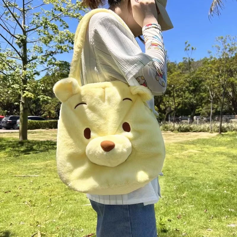 维尼熊大包网红ins时尚百搭卡通软妹毛绒绒潮流女生单肩软萌熊包