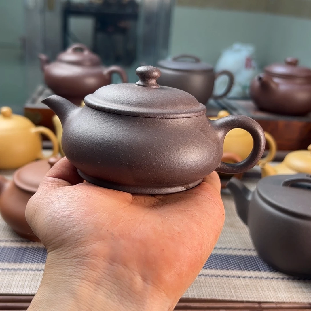 紫砂茶壶水潭紫泥