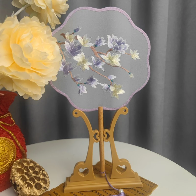 【五十七】苏绣手工包边团扇刺绣双面绣工艺扇舞蹈扇女古装汉服旗袍