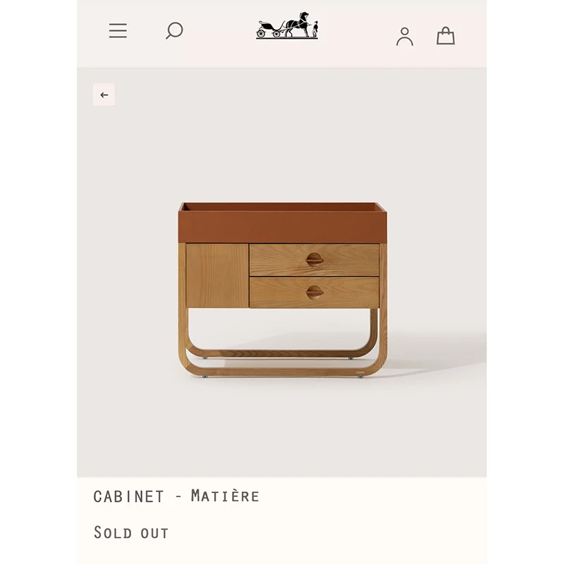 若奈家具 Inspired HERM@S 白蜡木金棕皮斗柜边柜带抽屉床头柜