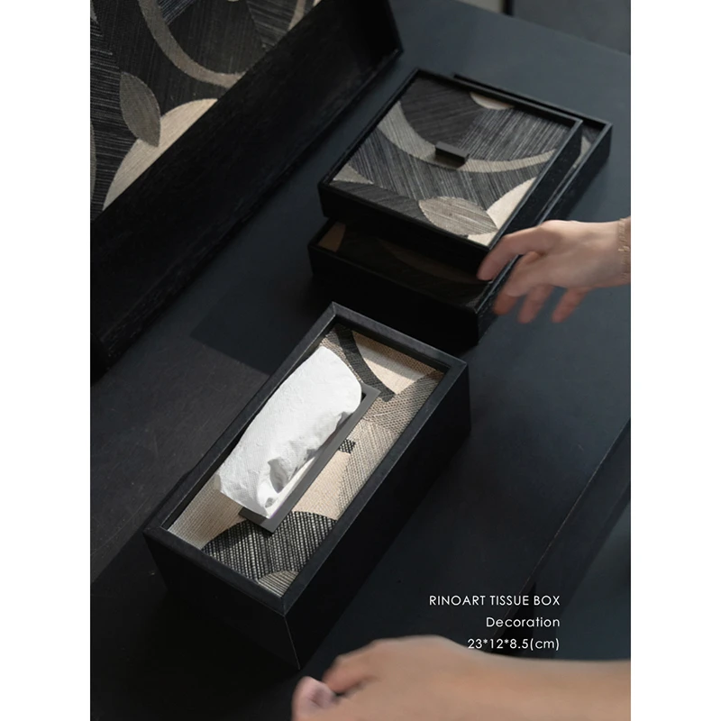 若奈家居 Belgium AR@TE限定艺术系列比利时黑色肌理纸巾盒抽纸