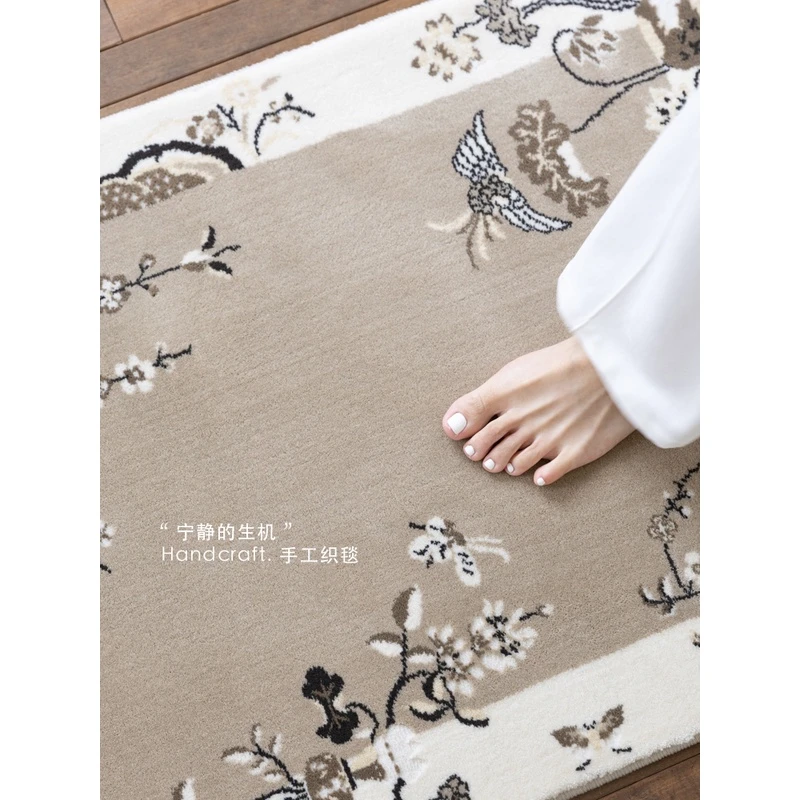 若奈地毯 “清雅闲情”东方花草新中式washable水洗客厅入户门垫