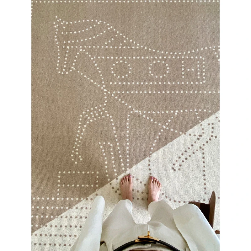 若奈地毯比利时羊毛地毯“皇家马匹”抽象客厅沙发侘寂风地毯