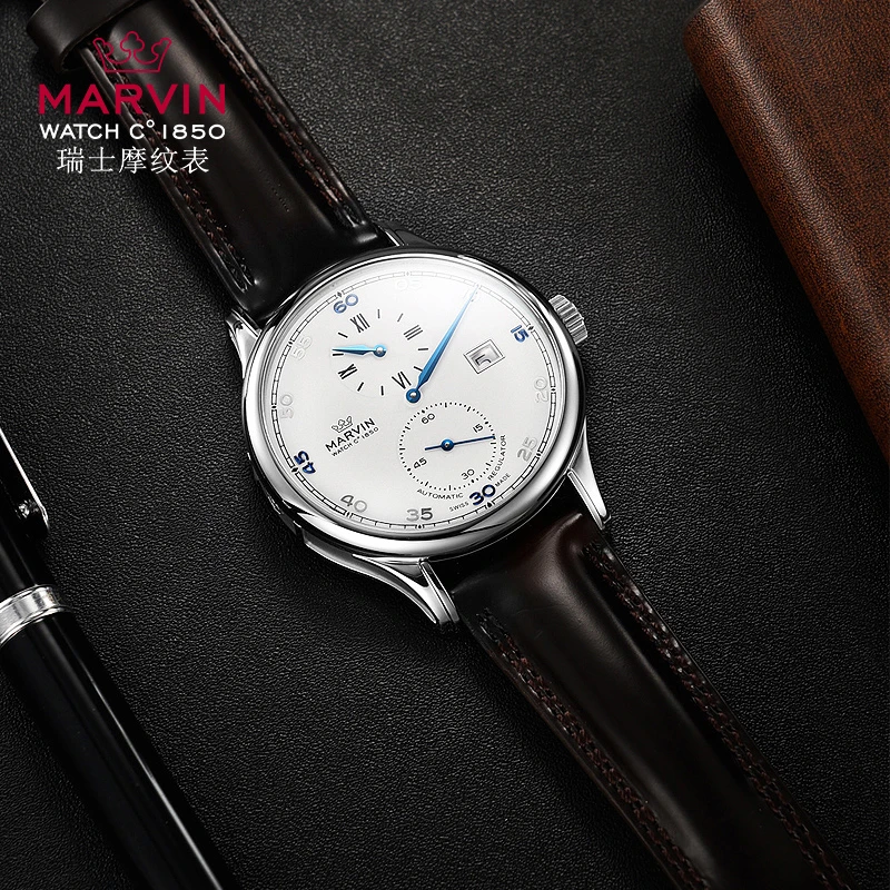 【斯欧专属】MARVIN/摩纹莫尔顿系列复古个性小秒针防水机械男表