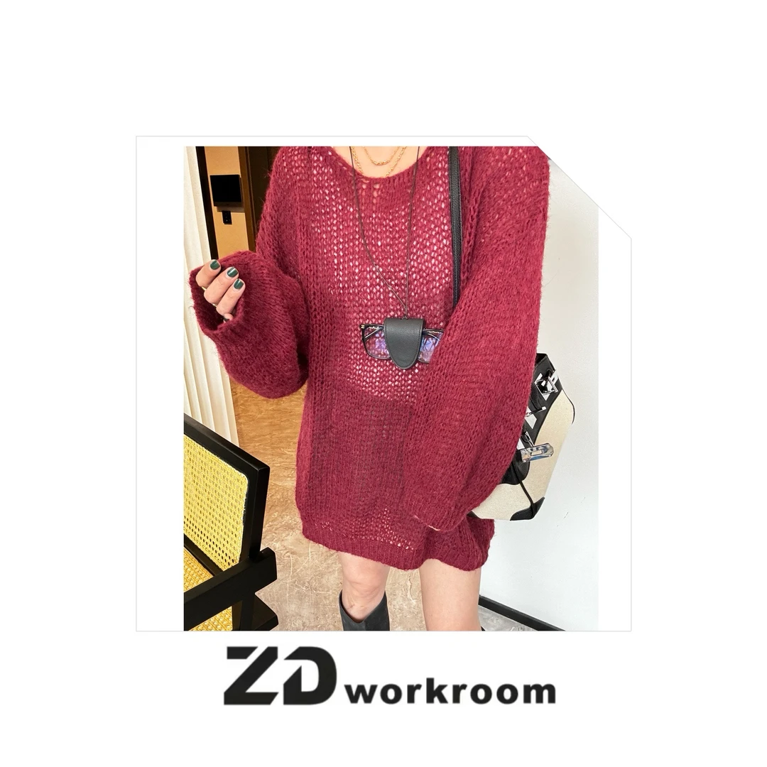 【Z.D/WORKROOM】慵懒风宽松百搭圆领中长款毛衣 秋冬长袖套头