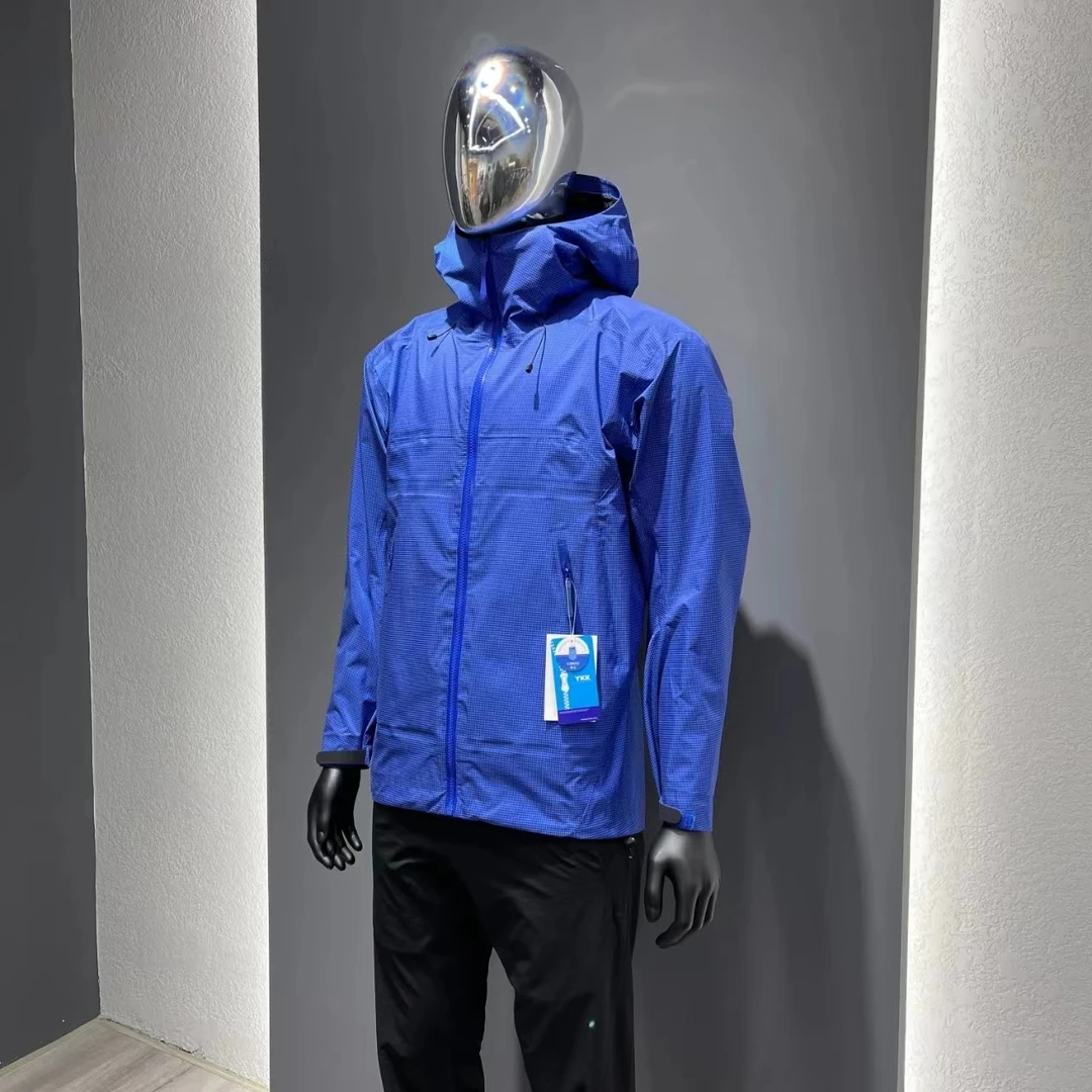 春款#男士户外#全压胶网格轻薄#防风防水#连帽外套硬壳冲锋衣