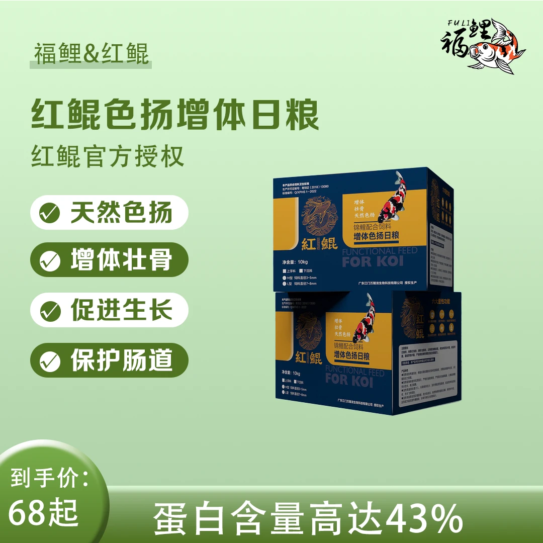 红鲲锦鲤增体色扬健康营养优质品质日粮颗粒喂食促进吸收