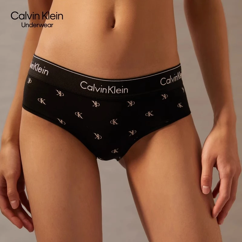 【摩登引力带】CK内衣女士欧若风提花半包臀防夹臀内裤