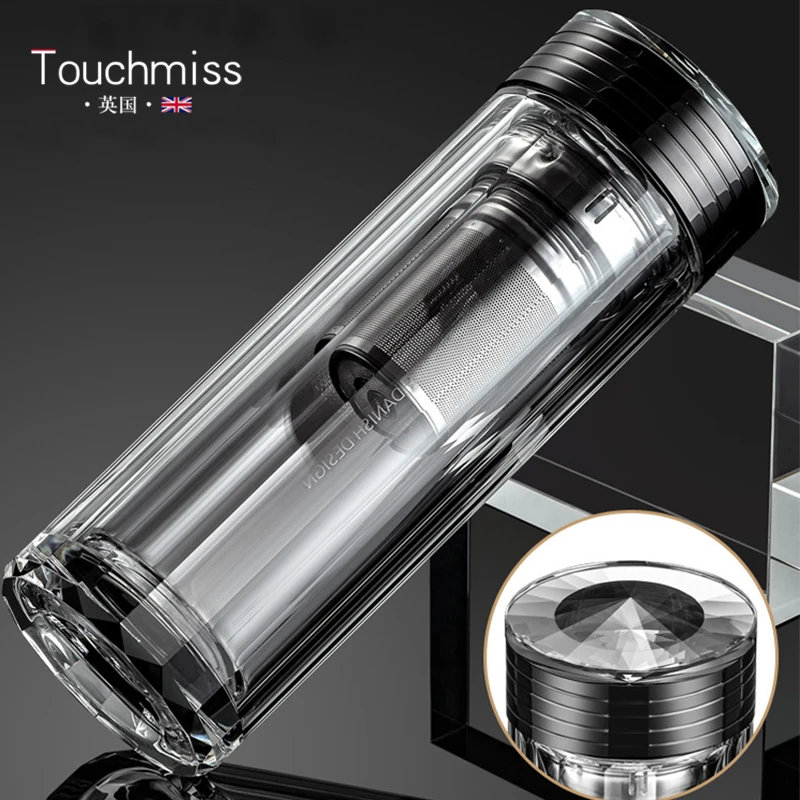 TOUCH MISS 英国高档双层玻璃杯茶水分离泡茶杯子大容量保温水杯
