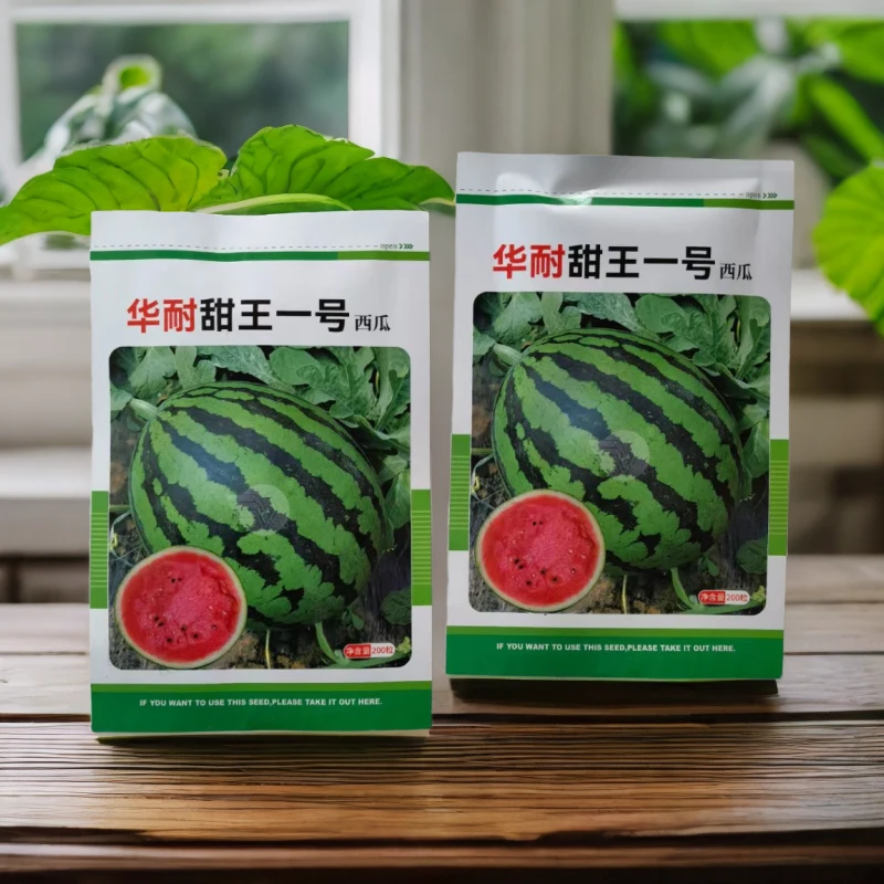 华耐甜王西瓜种子一代杂交品质中早熟品种瓤红肉质紧脆汁甜产量高