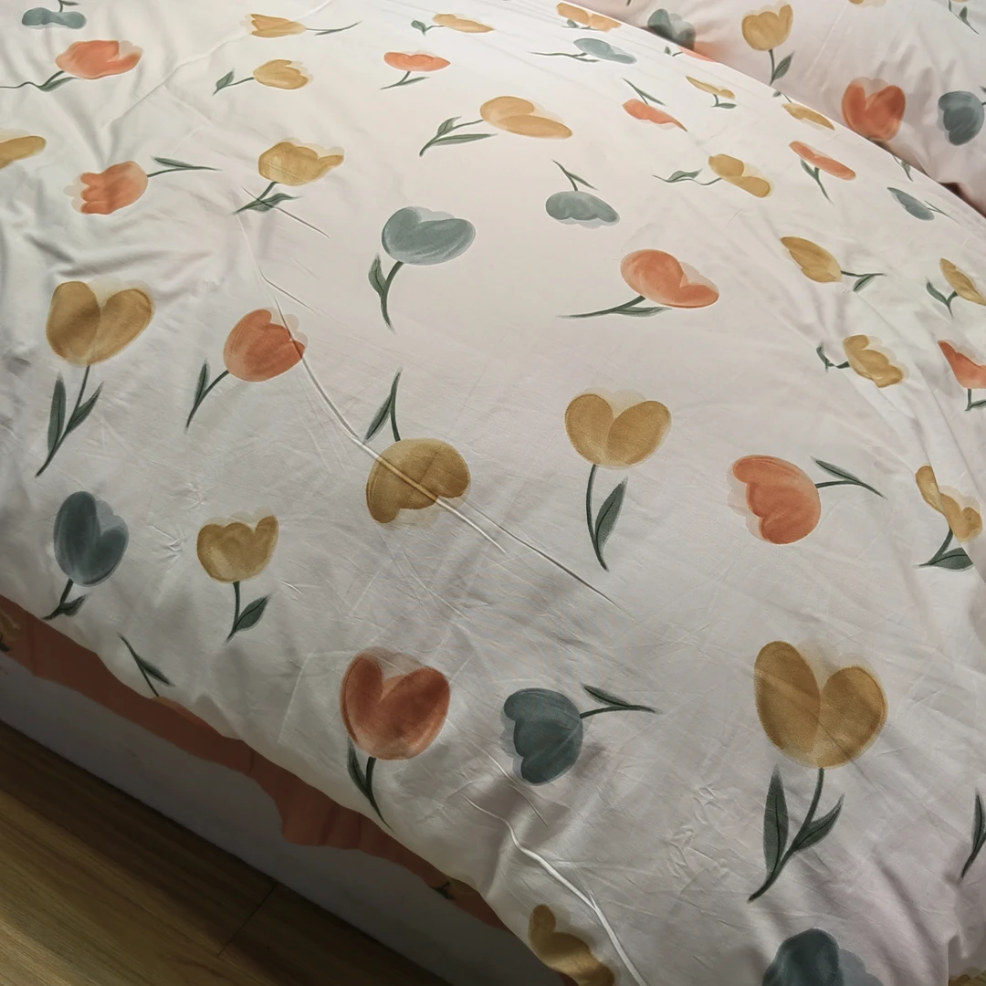 印花铂金棉斜纹全棉四件套床上用品床单床品小清新小碎花棉被套