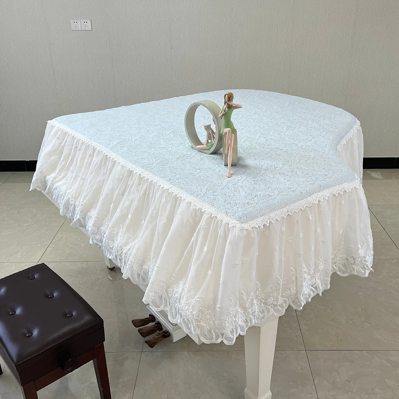 定做加厚布艺蕾丝三角钢琴全罩半罩欧式现代简约钢琴盖布防尘罩