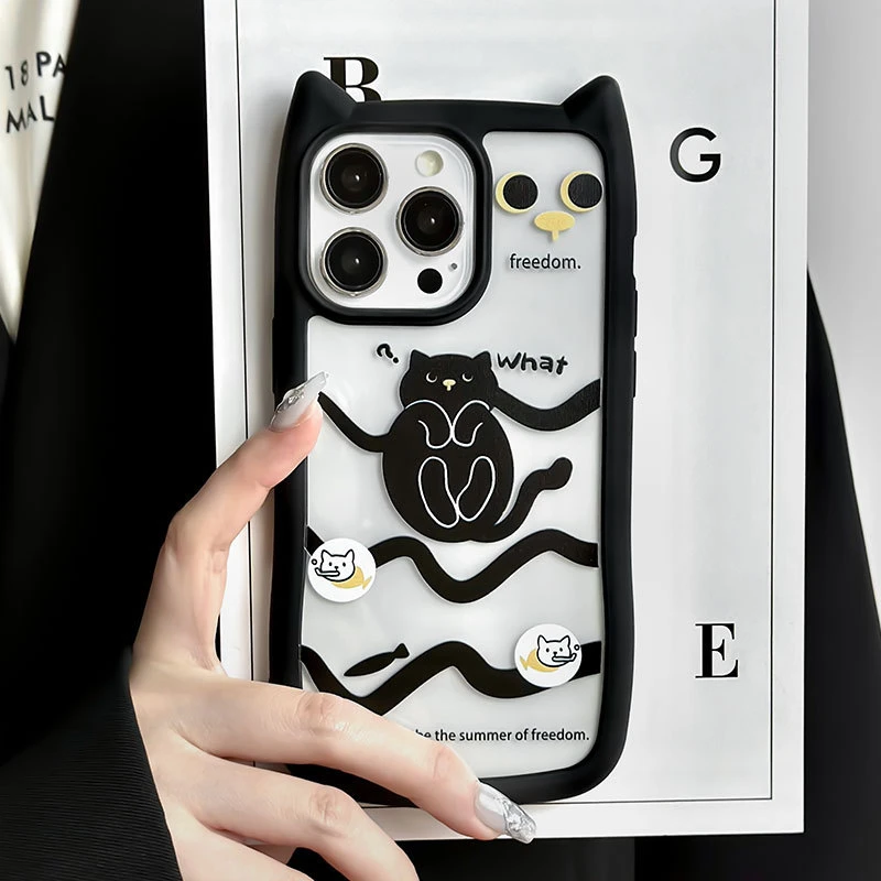 12PROMAX适用苹果13手机壳iPhone14猫耳朵15卡通12