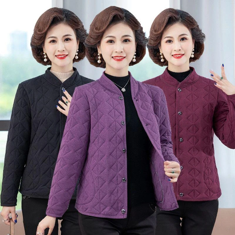 妈妈冬装德绒棉衣内胆女中老年人妈妈装冬轻薄小棉袄老人加绒衣服