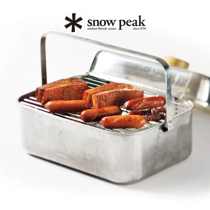 snowpeak雪峰sp露营户外不锈钢烟熏盒烟熏炉子CS-092