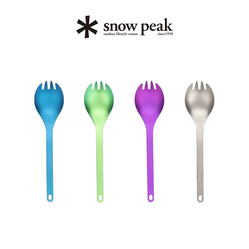 snowpeak雪峰户外多色钛金属多功能叉勺SCT-125/004PR/GR/BL/BG