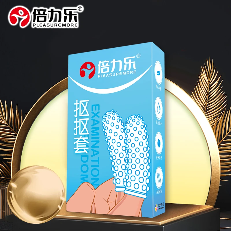 倍力乐大颗粒抠抠套手指套情趣用品安全套天然橡胶胶乳男用避孕套超薄夫妻房事激情用具男女私处润滑计生用品正品透薄套套子byt