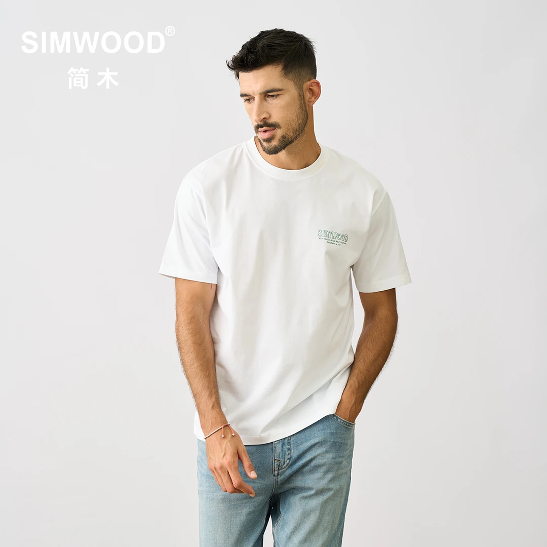 SIMWOOD/简木【宽松版型】200g速干凉感棉COOLMAX短袖T恤SM120308